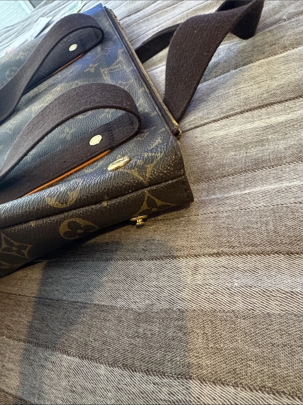 Louis Vuitton Monogram Canvas Brown Tote with Contrast Trim